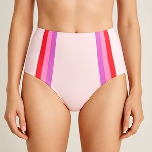 NWT Lolli Hi-Rise Pink Striped Bottoms S